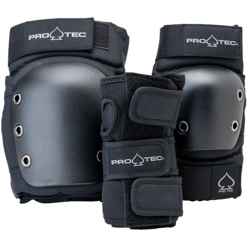 Pro-Tec Junior Street Gear 3 Pack - Open Back - Black