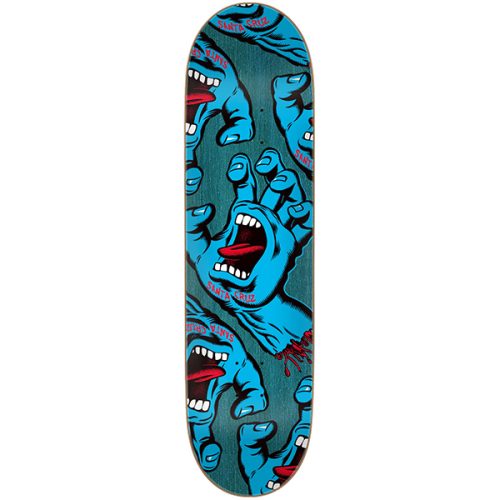 santa cruz crowded hand blue 8.25 skateboard deck