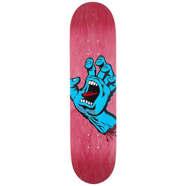 santa cruz screaming hand pink 7.8 skateboard deck