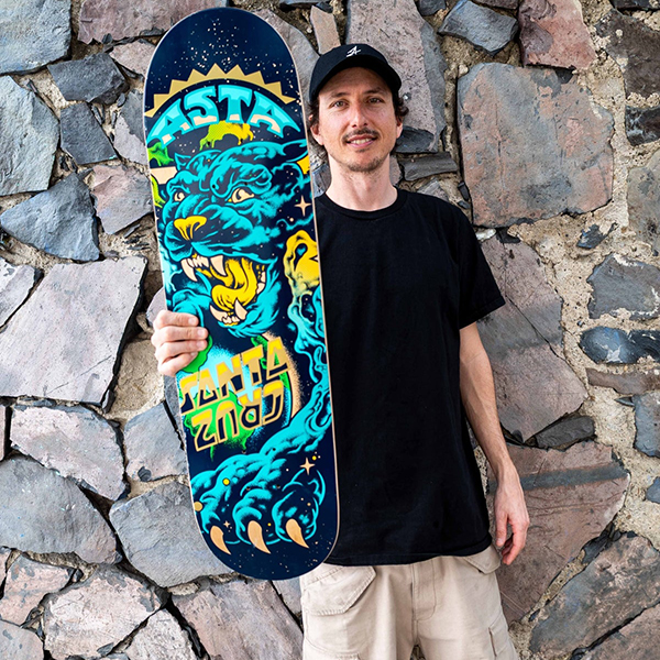 santa cruz skateboards asta space cat twin pro skateboard deck