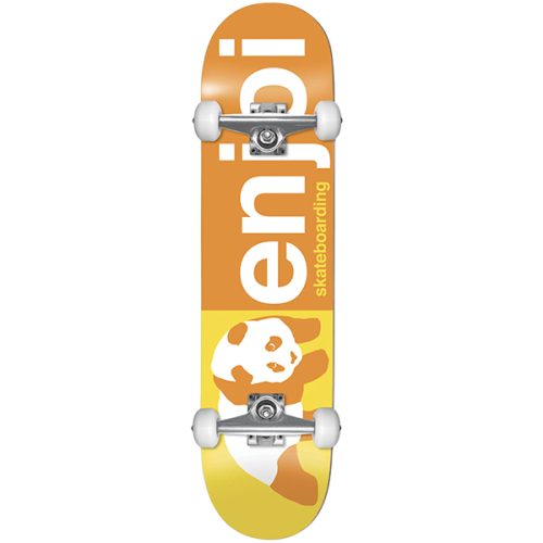 enjoi half n half orange skateboard complete