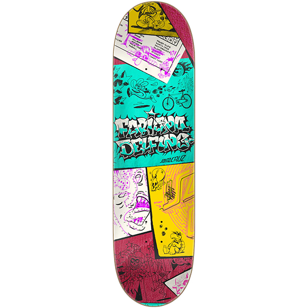 santa cruz Delfino Scribble Feel Base Pro Santa Cruz Skateboard Deck