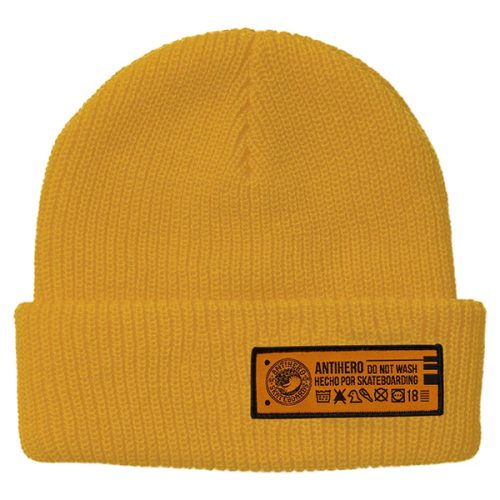 ANTIHERO HECHO POR SKATEBOARDING BEANIE YELLOW