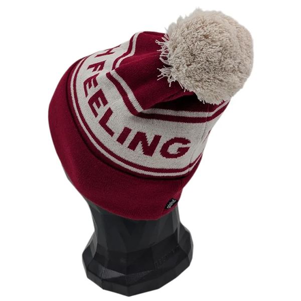 Gåshud Signature Classic Pom Pom Beanie Burgundy/Off White