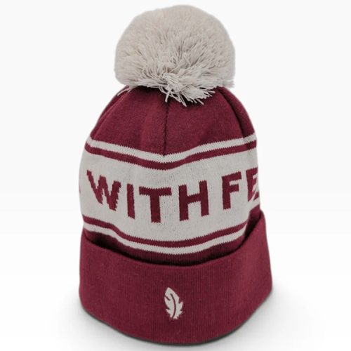 Gåshud Signature Classic Pom Pom Beanie Burgundy/Off White