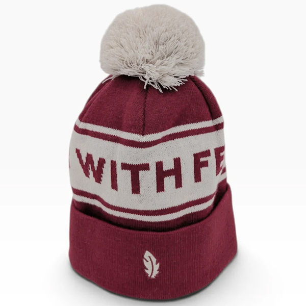 Gåshud Signature Classic Pom Pom Beanie Burgundy/Off White
