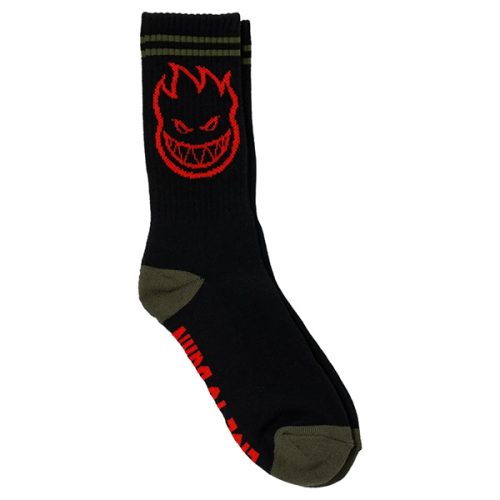 SPITFIRE SOCK BIGHEAD BLK/OLIVE/RED