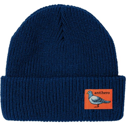 anti hero lil pigeon label beanie navy beanie