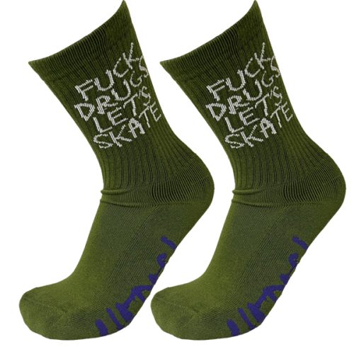 Herion FUCK DRUGS Green Socks